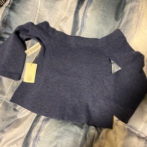 Wilfred blue off shoulder sweater